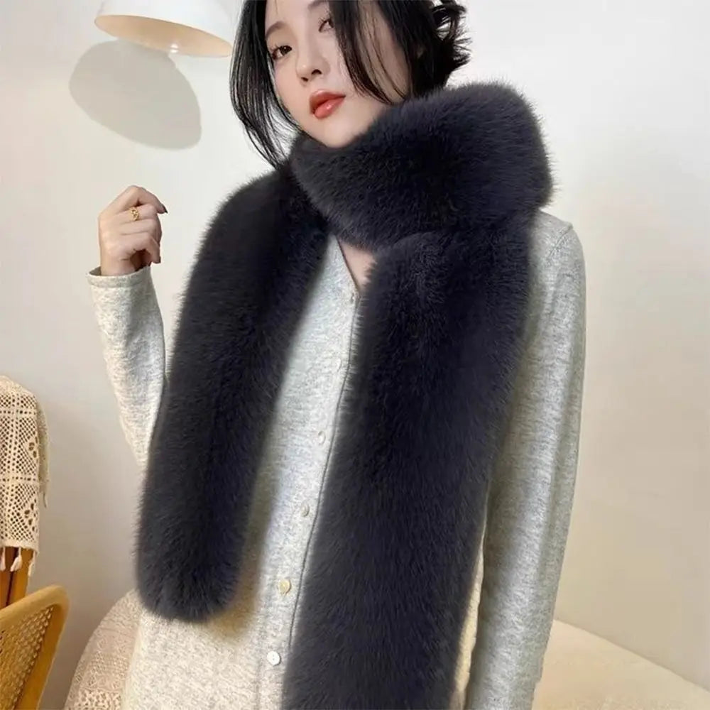Women's Faux Fur Long Scarf Shawl Wrap 180cm – Soft & Cosy Faux Fur Scarf Axl