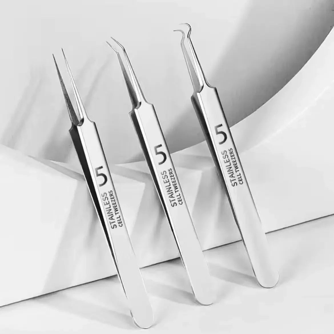 Blackhead Removal Tweezers Set – 2/3 Pcs Stainless Steel Skin Tool Skin Care Tool Set Axl