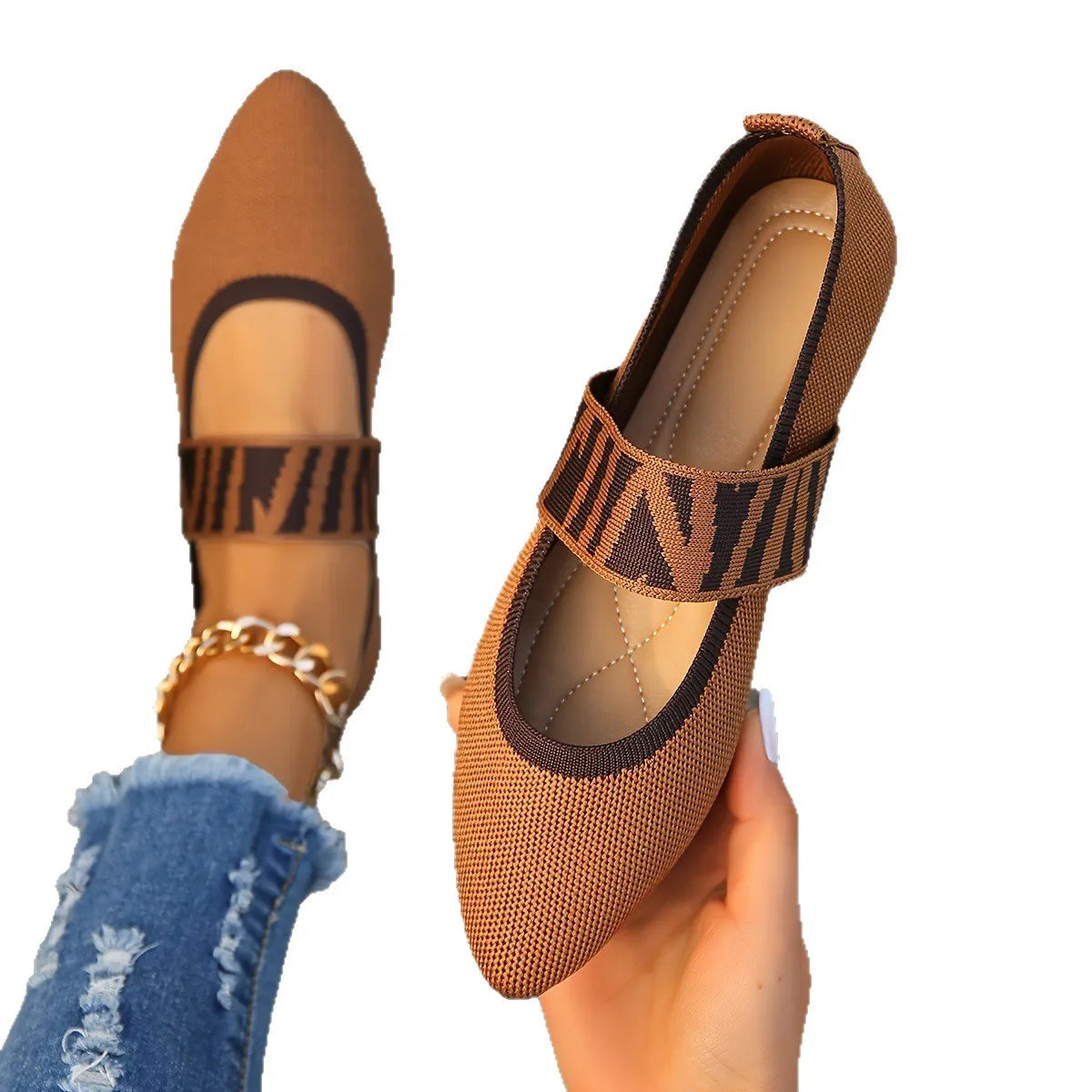 Women's Canvas Flat Loafers – Non-Slip Pointed Toe Casual Shoes Women's Flat Loafers Axl