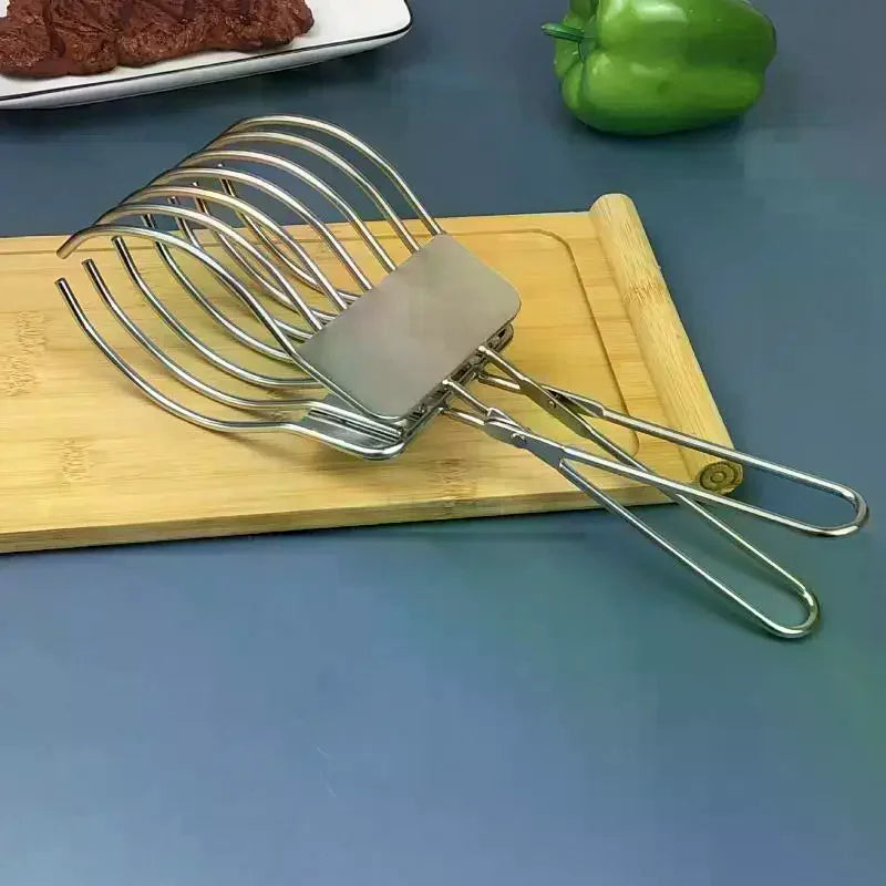 Stainless Steel Cutting Tongs – Meat, Bread & Cheese Slicer Kitchen Cutting Tongs Axl