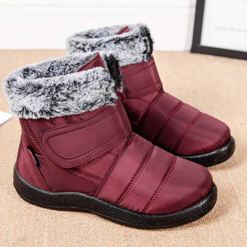 HAJINK Women's Waterproof Plush Ankle Snow Boots – Winter Women's Snow Boots Axl