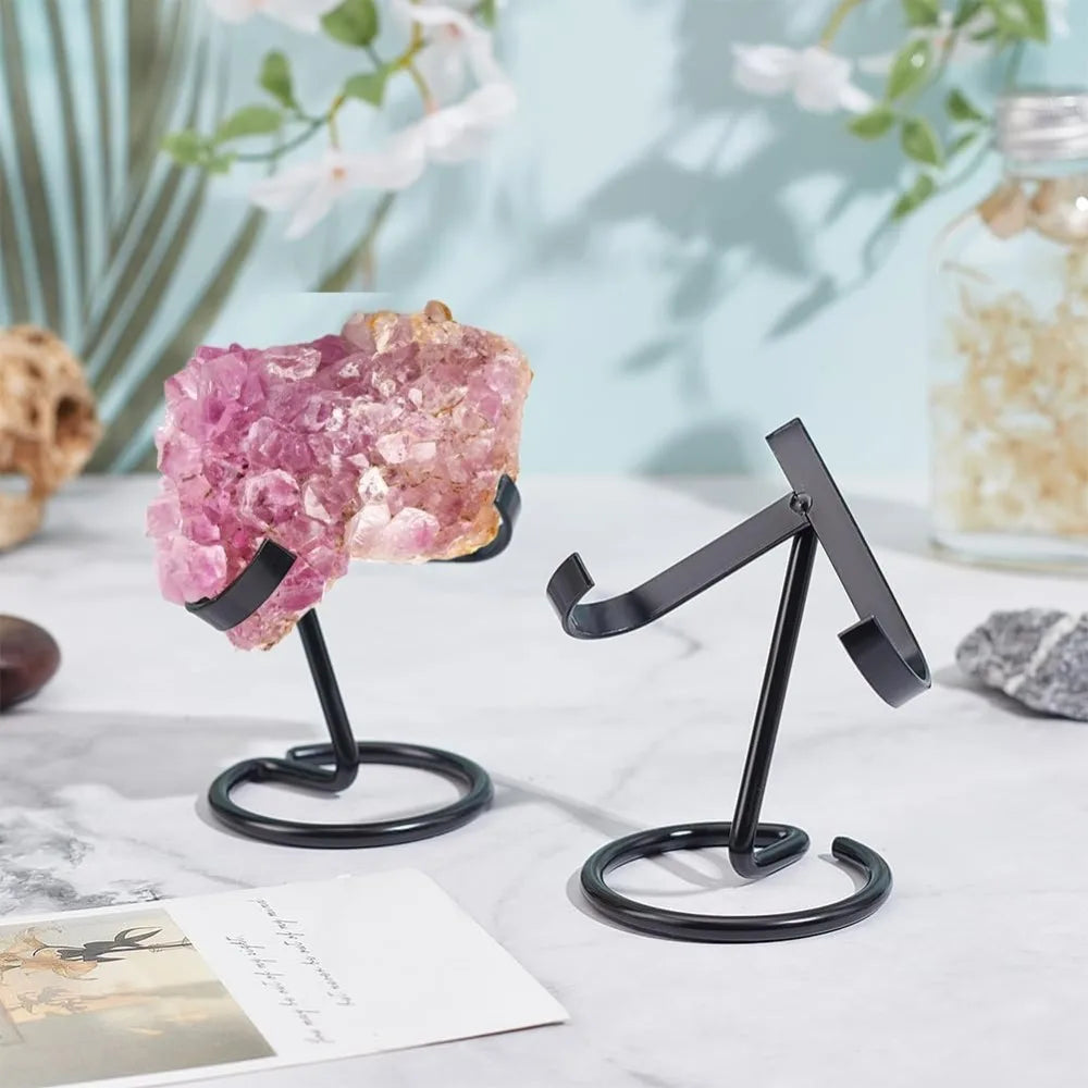 6-Pack Black Iron Crystal Ball Holder Easel Display Stands Display Stand Set Axl