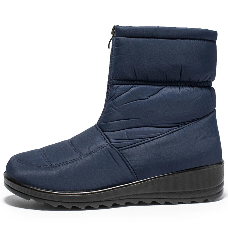 Women's Waterproof Snow Boots – Warm Plush Ankle Zip Boots Women's Snow Boots Axl blue 40