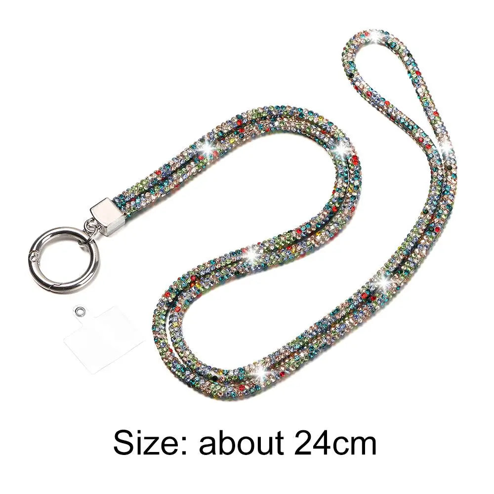 Glitter Rhinestone Phone Lanyard – Crystal Diamond Chain Strap Phone Lanyard Strap Axl