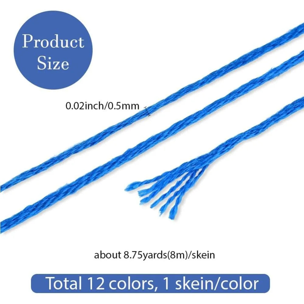 12 Skeins Variegated Blue Embroidery Floss Gradient Thread Set Embroidery Floss Axl