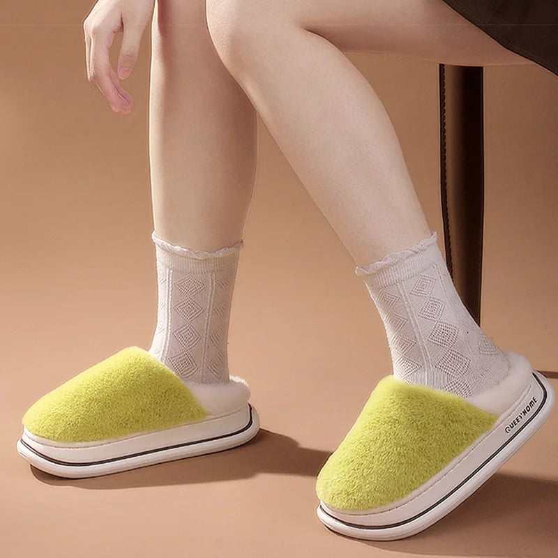 HAJINK Women's Fuzzy Winter House Slippers – Mix Color Indoor Women's House Slippers Axl