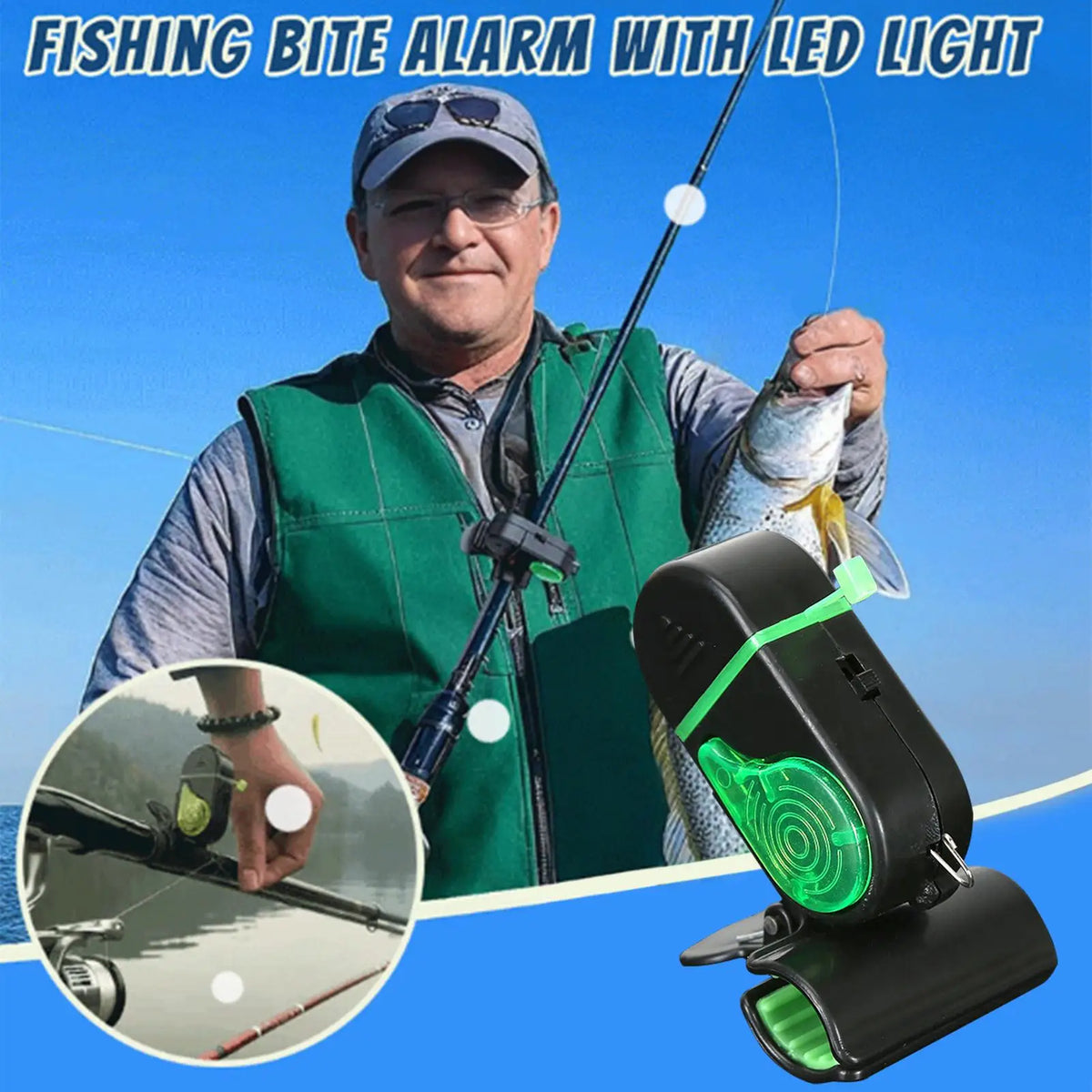LED Fishing Bite Alarm Bells with Light – 2 Pack for All Rods Fishing Bite Alarm Axl