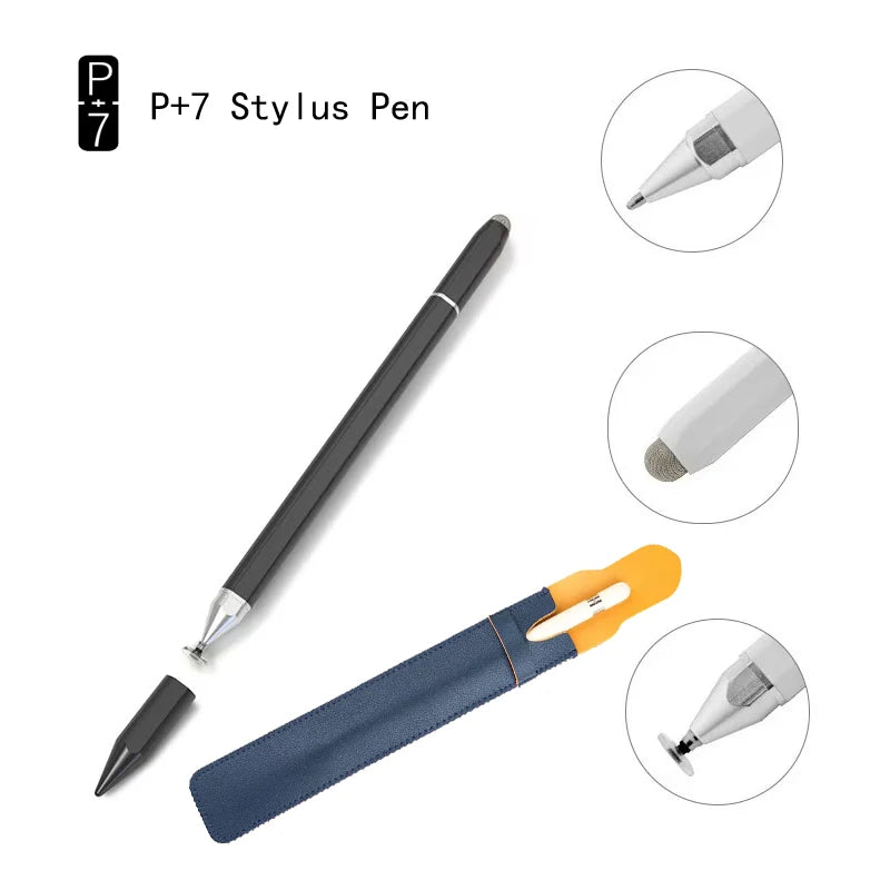 P+7 BP28 Universal Stylus & Ballpoint Pen for iOS & Android Stylus Pen Axl bp28 black and bag