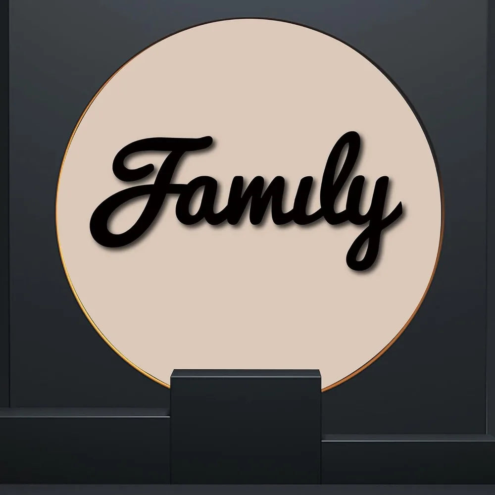 Rustic Laser Cut Wood FAMILY Sign – Unfinished DIY Wall Decor Wood Wall Sign Axl