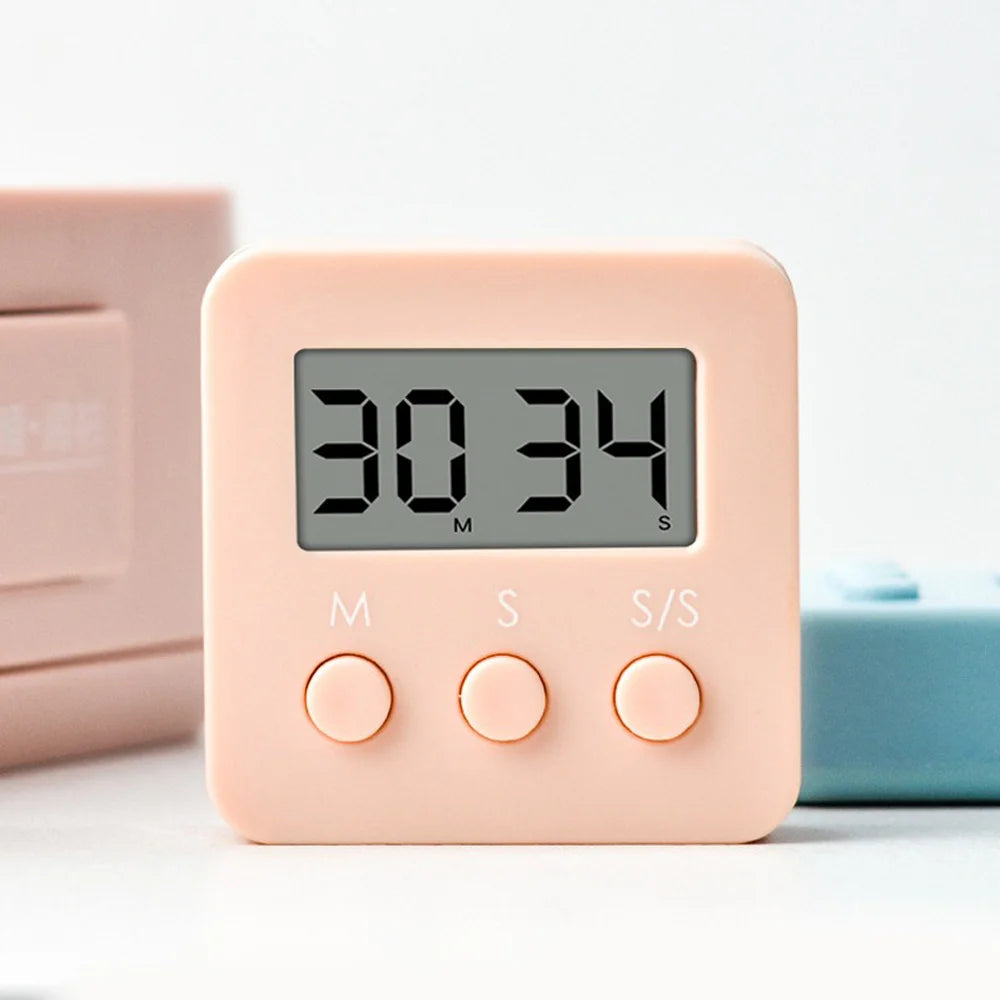 Digital LCD Kitchen Timer – Mute & Loud Alarm, 24-Hour Clock Digital Kitchen Timer Axl