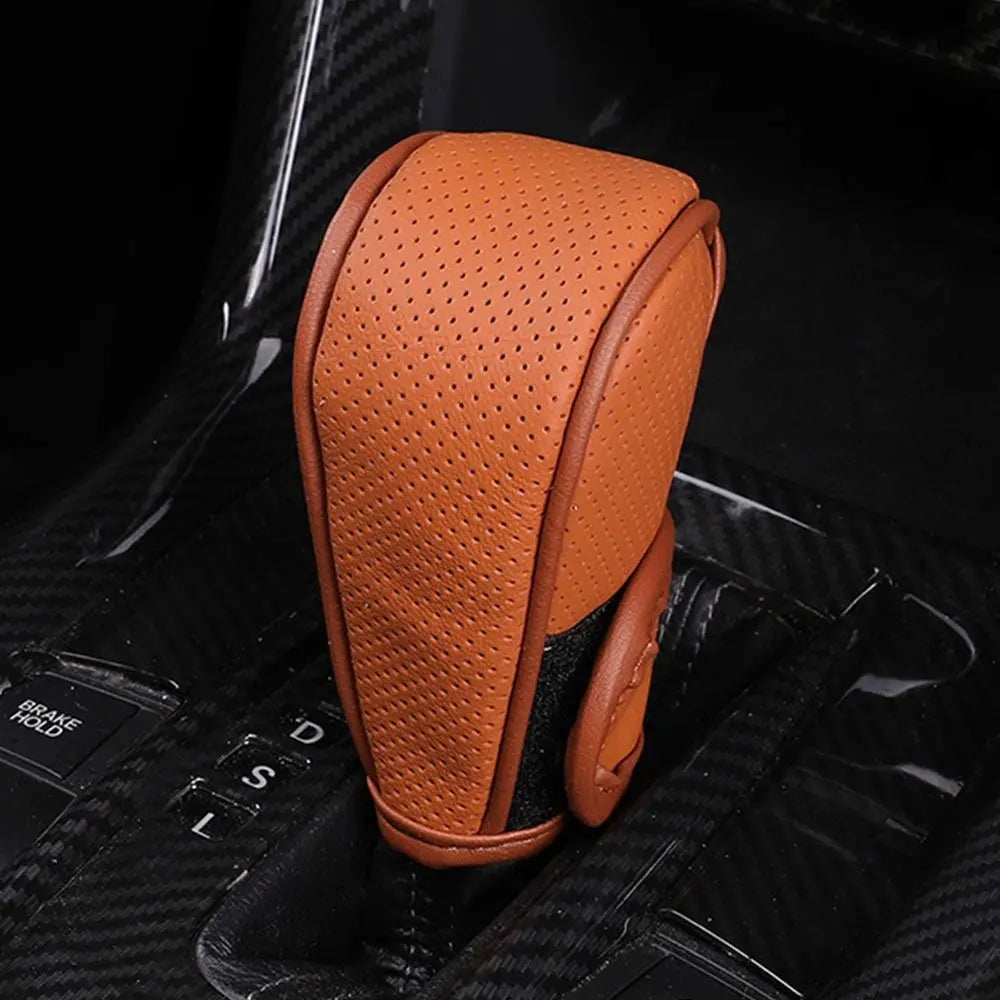 PU Leather Car Shift Knob Cover – Non-Slip, 7 Colors Shift Knob Cover Axl Brown