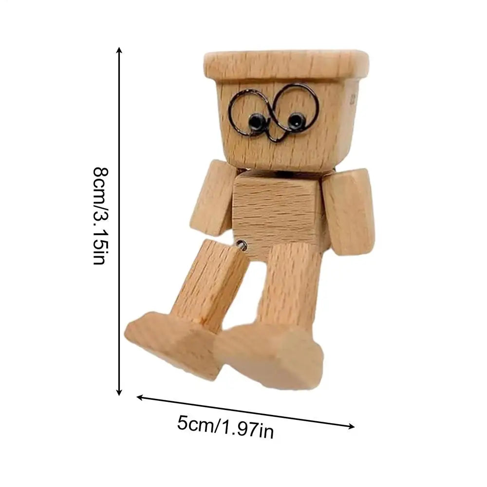 Rocking Leg Wooden Man Figurine – Desk, Shelf & Car Decor Novelty Desk Figurine Axl Style C