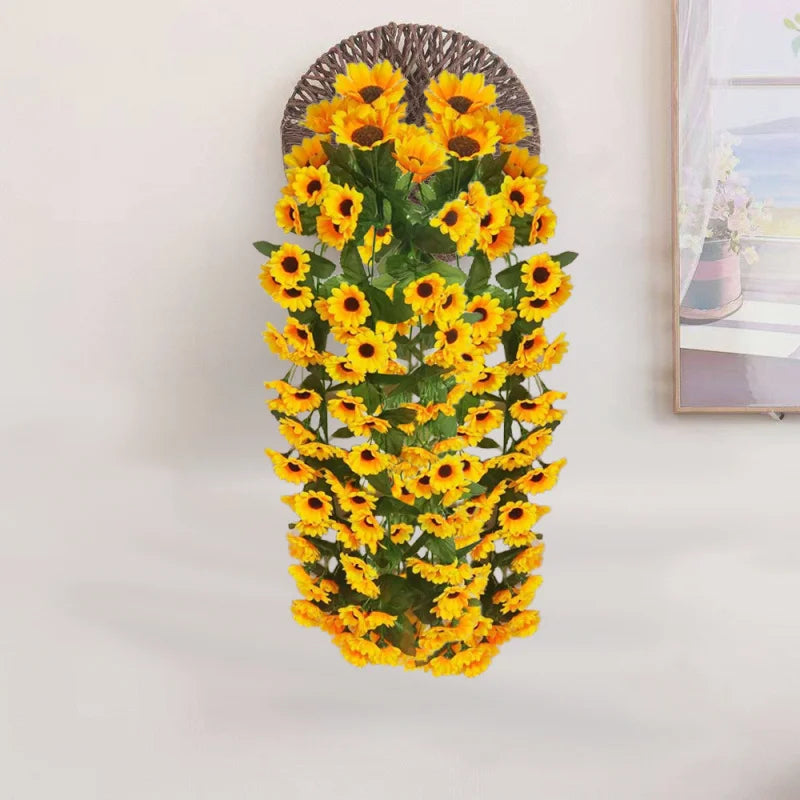 Sunflower Vine Rattan Hanging Artificial Flower | Wall & Wedding Artificial Hanging Flower Axl