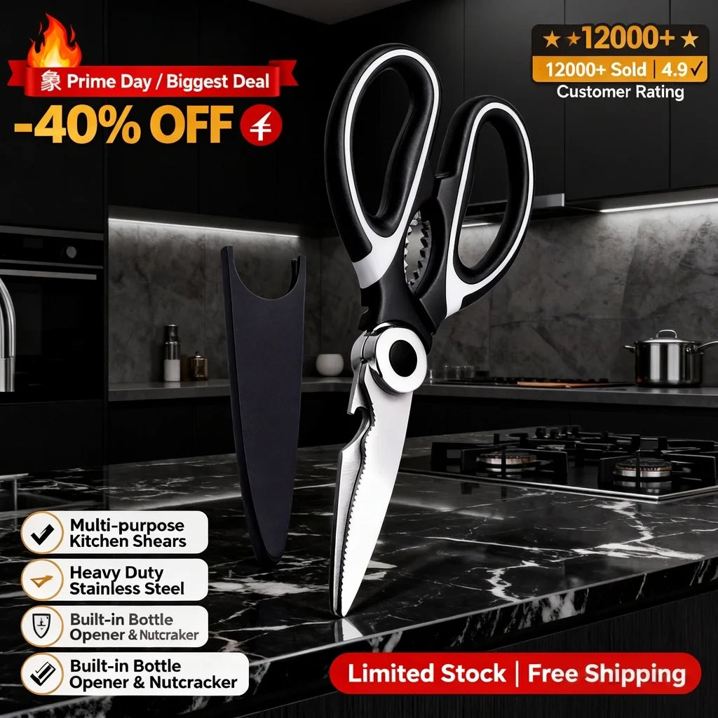 Stainless Steel Kitchen Scissors – BBQ & Multipurpose Shears Kitchen Scissors Axl