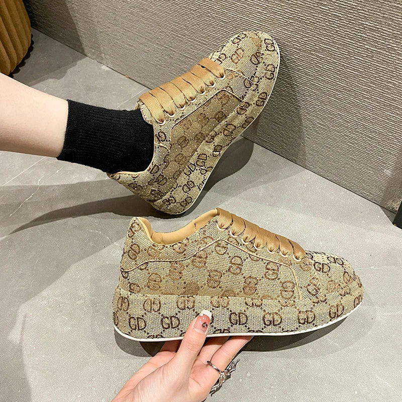 Women's Rhinestone Platform Sneakers – Luxury Designer Casual Shoe Platform Sneakers Axl