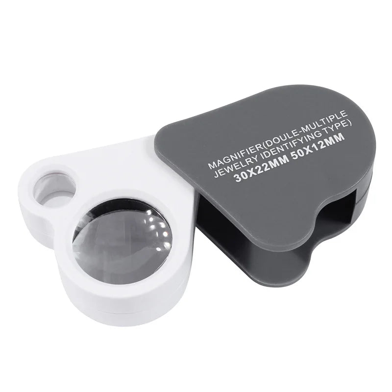 Mini 30X 50X Dual Lens Folding Pocket Loupe Magnifier – Jewelry Pocket Loupe Magnifier Axl