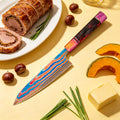 Damascus Titanium Chef Knife – Sharp 20.7cm Cleaver Wood Handle Damascus Chef Knife Axl Chef Knife