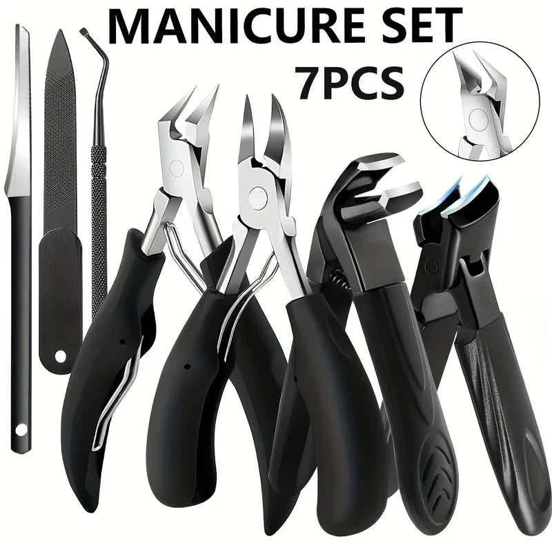 7-Piece Professional Toenail Clipper & Pedicure Kit Nail Clipper Set Axl