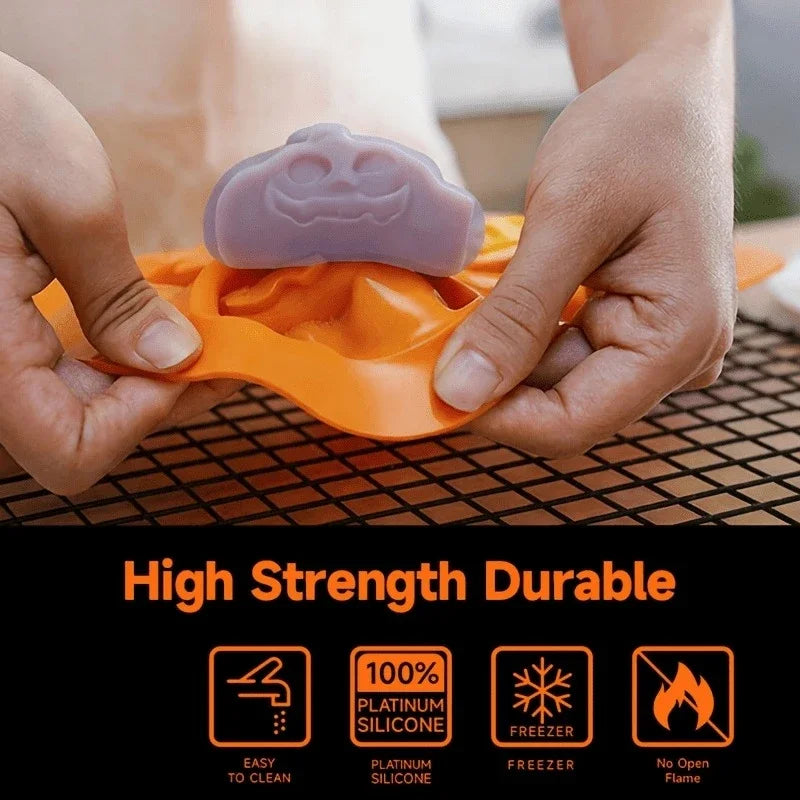 KEMORELA Halloween Silicone Mold – Skull, Pumpkin, Bat & Ghost Silicone Baking Mold Axl