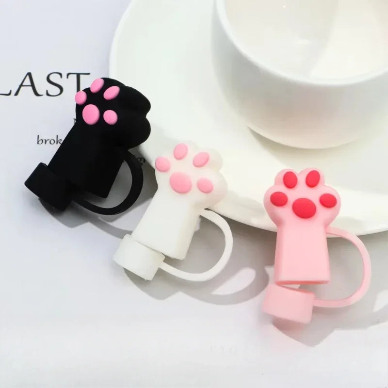 Cute Cat Claw Straw Covers – Dustproof Drink Topper 1/3 Pcs Straw Cover Axl