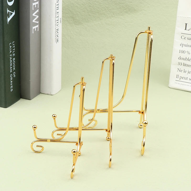 Gold Iron Display Stand – Easel for Plates, Photos & Books Display Stand Easel Axl