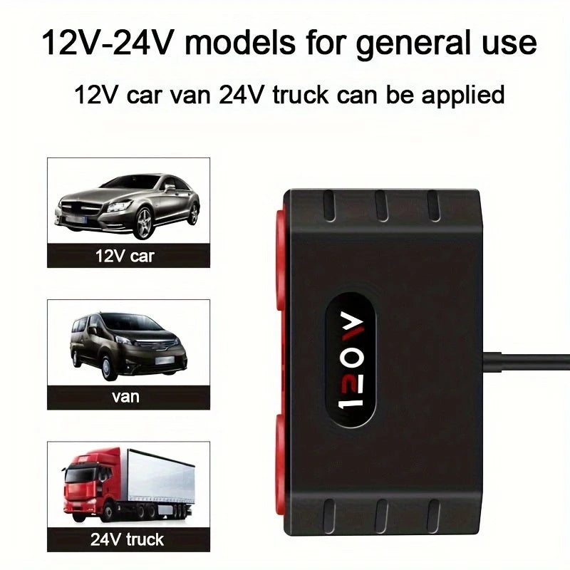 4-Port 120W USB Car Charger Fast Charge 12-24V | CH33 USB Car Charger Axl