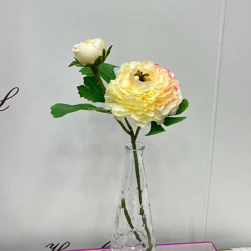 4-Pack Silk Ranunculus Artificial Flower Branches | 2-Head Stems Artificial Flowers Axl