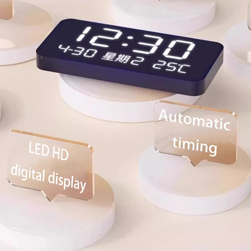 Modern LED Digital Wall Clock – Large Silent Acrylic Calendar LED Wall Clock Axl