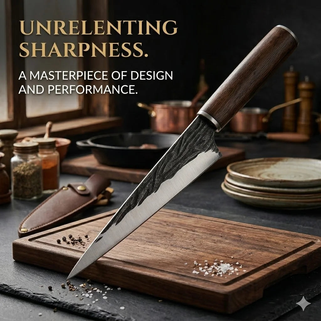 PLYS Forged Boning Knife – Carbon Steel Chef Knife Wood Handle Chef Boning Knife Axl