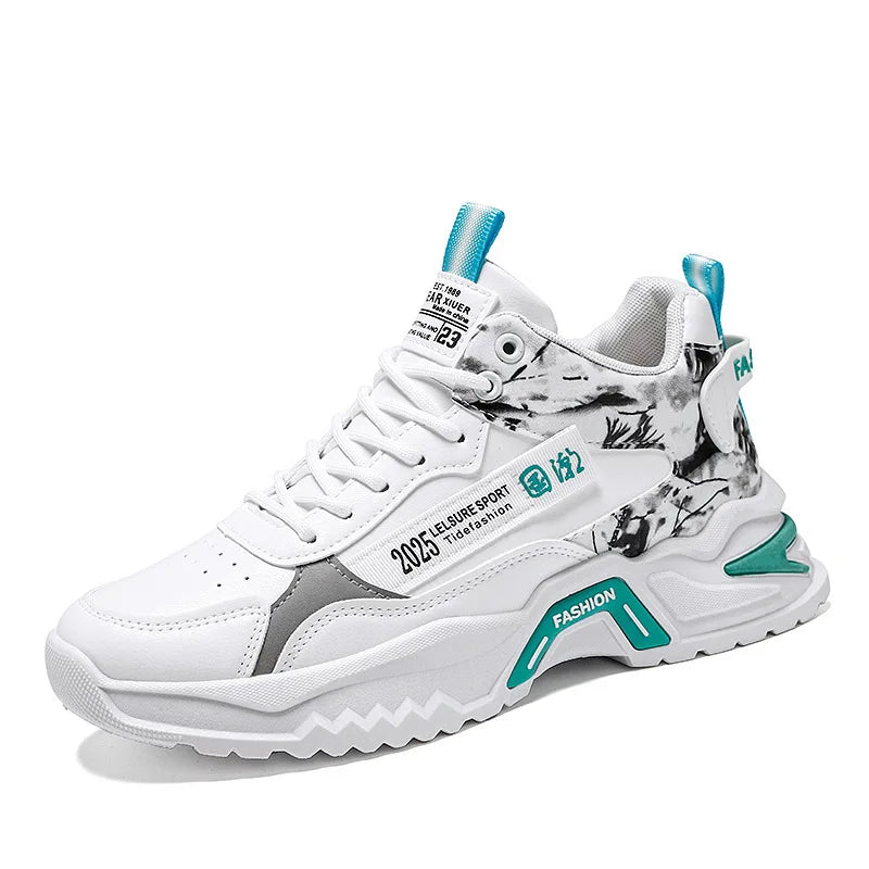 YBQJOO Men's High-Top Anti-Slip Casual Sneakers | Lace-Up Men's Casual Sneakers Axl