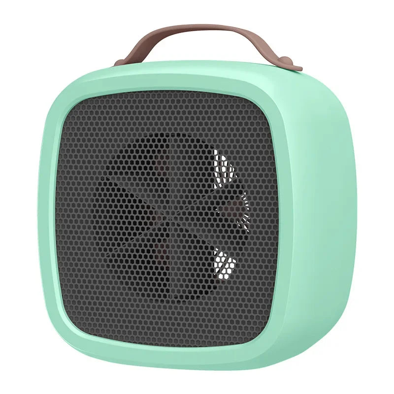 500W PTC Ceramic Mini Heater – Quiet Portable Warm Air Fan Portable Space Heater Axl SKU-01-Green 100V-240V EU Plug Type C