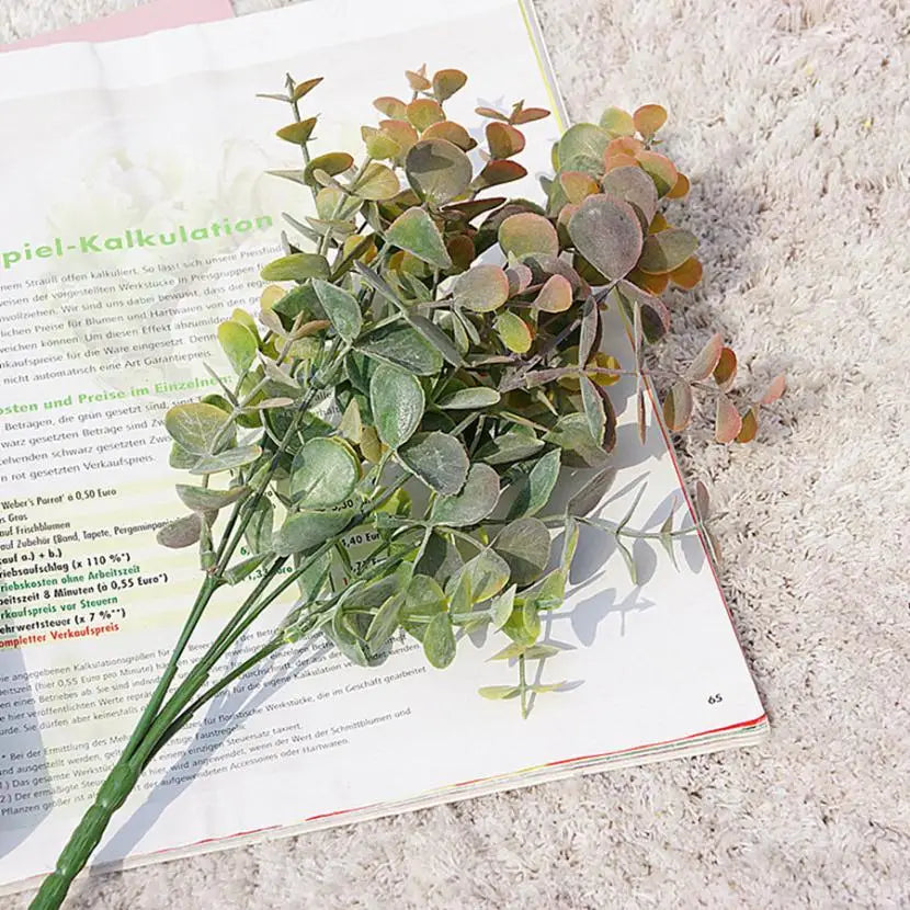 Faux Eucalyptus Branch Stems | Artificial Green Leaves Decor Artificial Plant Stems Axl