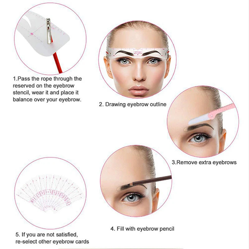 6-Piece Reusable Eyebrow Stencil Kit – Brow Shaping Templates Eyebrow Stencil Kit Axl