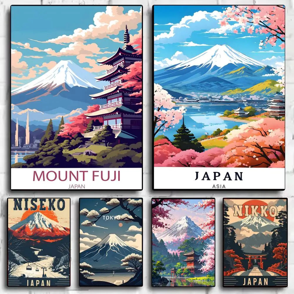 Japanese Mount Fuji Wall Art Poster Sticker – HD Print Decor Wall Art Sticker Axl