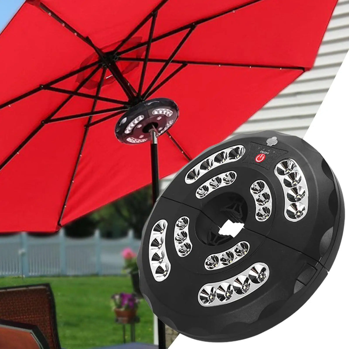 Rechargeable Umbrella Pole Light – 3 Modes Waterproof LED Outdoor Umbrella Light Axl
