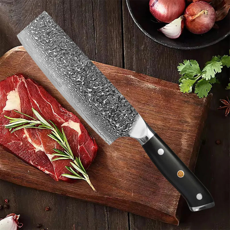Damascus Steel Cleaver Knife – Handmade Forged Kitchen Chopper Damascus Cleaver Knife Axl