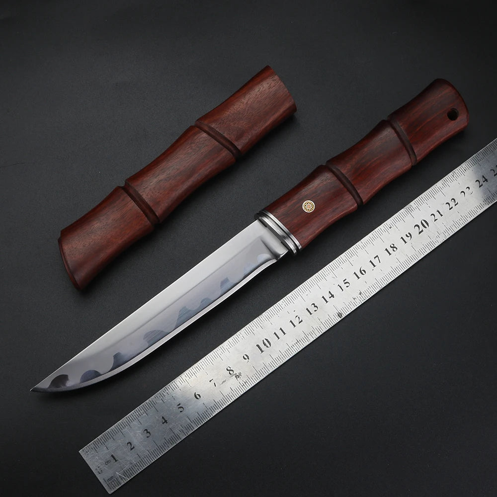 SKD-11 Carbon Steel Boning Knife – 62HRC Sharp Blade & Wood Sheath Boning Knife Axl