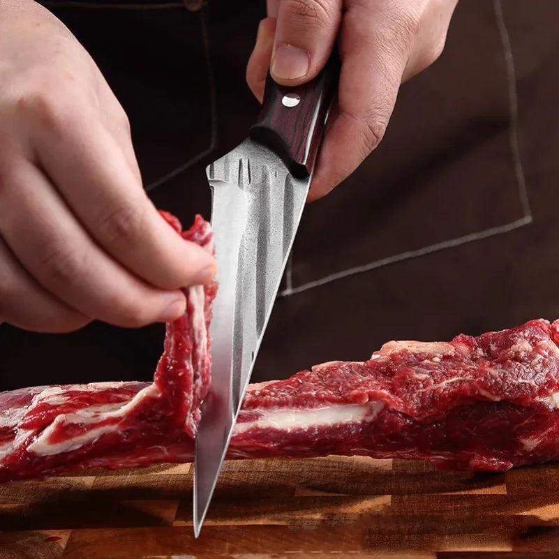 Forged Carbon Steel Boning Knife – Pro Butcher Kitchen Knife Boning Knife Axl