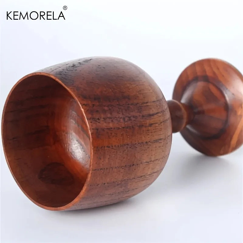 KEMORELA Handmade Spruce Wood Goblet Cup Set | 2 or 4 Pc Wooden Goblet Set Axl