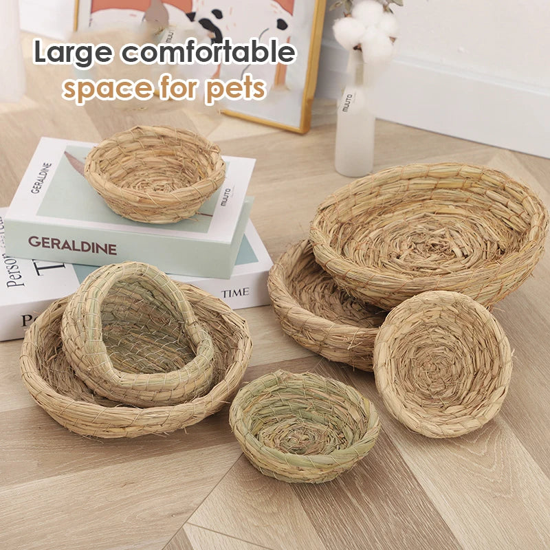 Hand Woven Grass Bird Nest for Parrots & Small Birds Bird Breeding Nest Axl