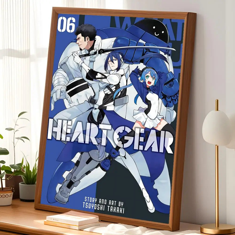 Cartoon Heart Gear Self-Stick Wall Art Poster | Waterproof HD Decor Wall Art Poster Axl