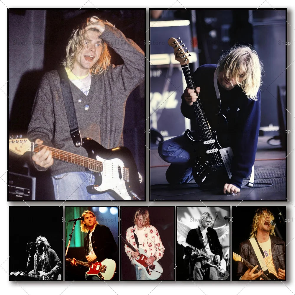 Kurt Cobain Wall Poster – Waterproof Self-Adhesive Art Sticker Wall Art Poster Axl