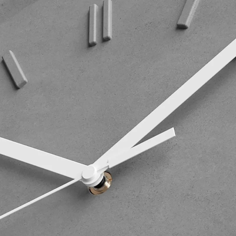 Modern Silent Wall Clock – Concrete & Metal Minimalist Design Silent Wall Clock Axl