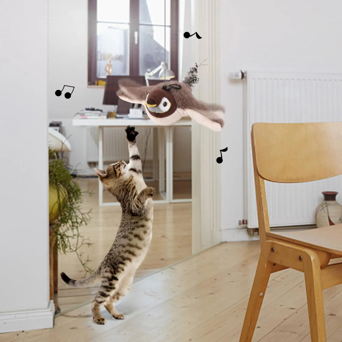 Flapping Wings Sparrow Cat Toy – Chirping Interactive Plush Interactive Cat Toy Axl