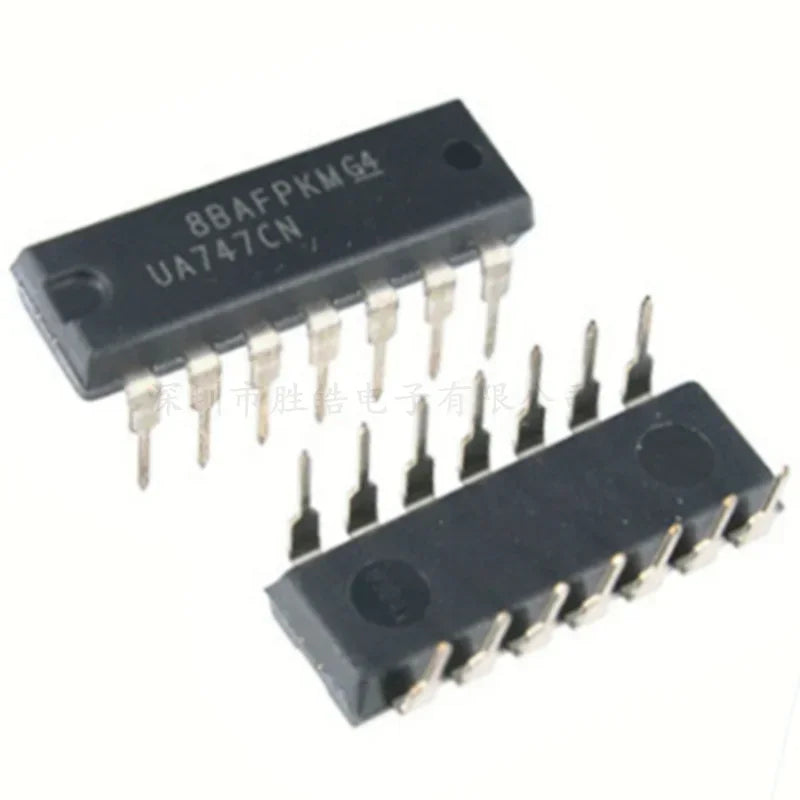UA747CN DIP-14 Dual Op-Amp IC Chips – 5 Pack | NioCen Operational Amplifier IC Axl Default Title
