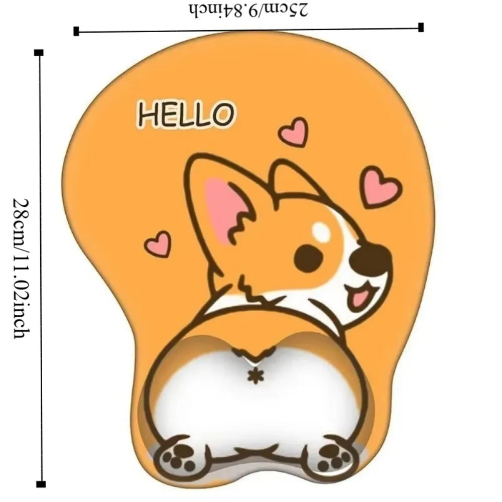 Cute Corgi Mouse Pad – Ergonomic Silicone Wrist Rest Wrist Rest Mouse Pad Axl