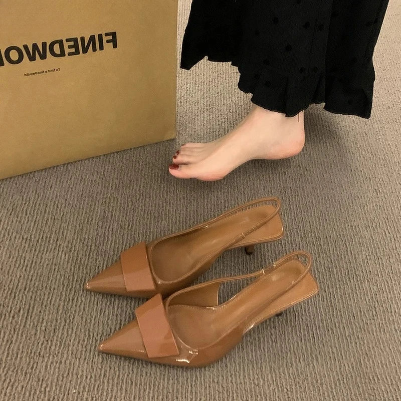 Women's High Heel Pointed Toe Slingback Sandals | Party Heels High Heel Sandals Axl