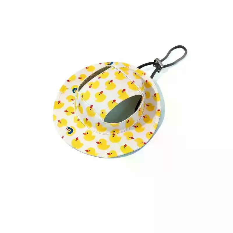 Pet Cowboy Hat with Ear Holes | Sun Hat for Cats & Small Dogs Pet Hat Accessory Axl