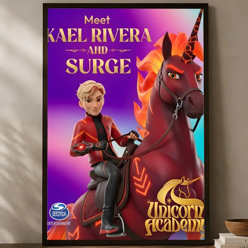 Unicorn Academy Self-Stick Wall Poster – Waterproof HD Decor Wall Art Poster Axl White07 40X50cmNoframe