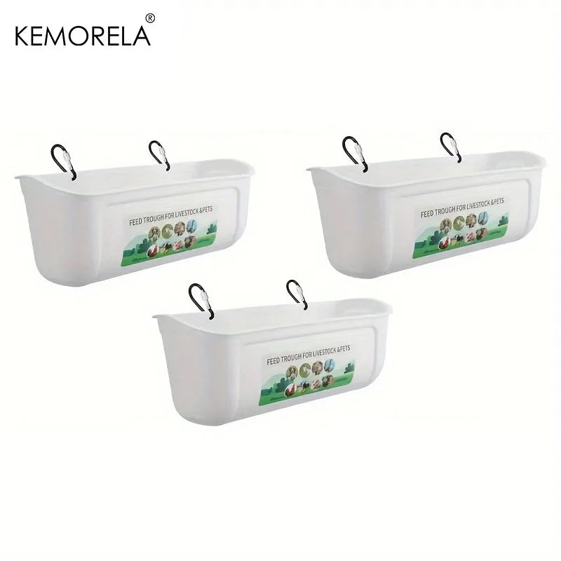 Large Chicken Feeders & Waterers with Clips – 4.5 Qt, 1/3/5 Pk Poultry Feeder Waterer Axl White 3PCS